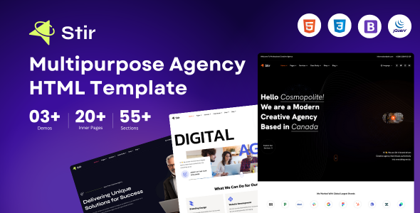 Stir - Multipurpose Agency HTML Template + RTL