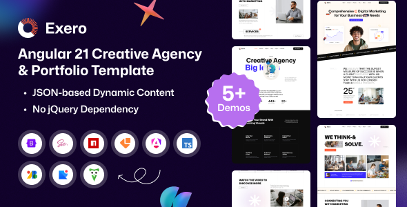 Exero – Angular 21 Creative Agency & Portfolio Template